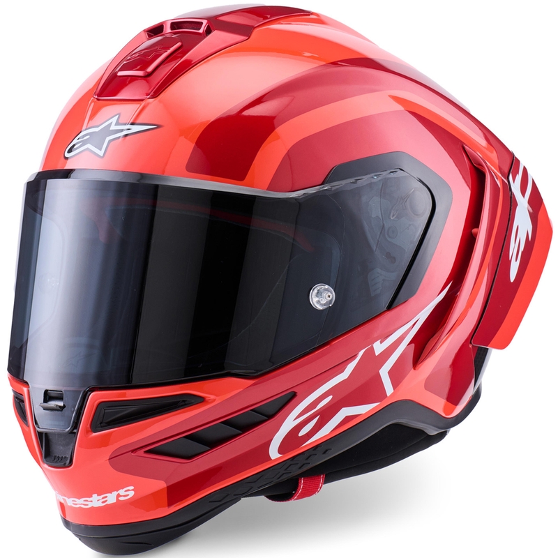 Alpinestars Supertech R10 Arius zárt motoros bukósisak fluo piros-piors-fekete-fehér