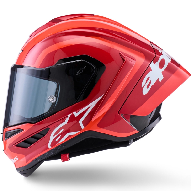 Alpinestars Supertech R10 Arius zárt motoros bukósisak fluo piros-piors-fekete-fehér
