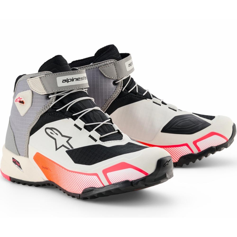 Alpinestars Stella CR-X Drystar női motoros cipő fehér-világosszürke-fekete-fluo rózsaszín
