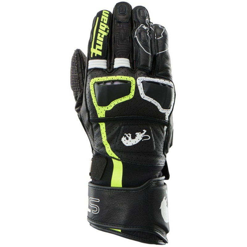 Furygan STYG 15 Vented motoros kesztyű fekete-fehér-fluo sárga
