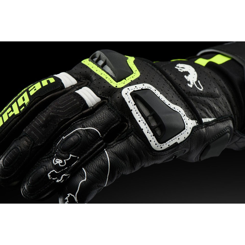 Furygan STYG 15 Vented motoros kesztyű fekete-fehér-fluo sárga