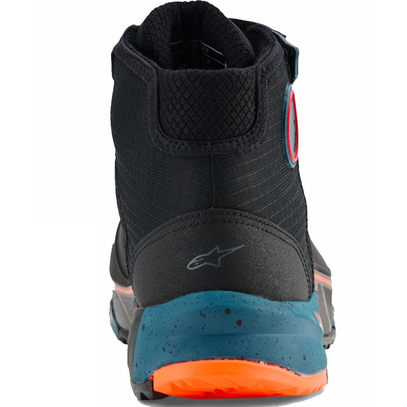 Alpinestars CR-X Drystar motoros cipő fekete-kék-fluo narancssárga