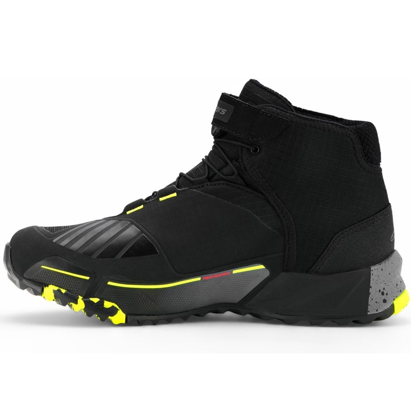 Alpinestars CR-X Drystar motoros cipő fekete-sötétszürke-fluo sárga