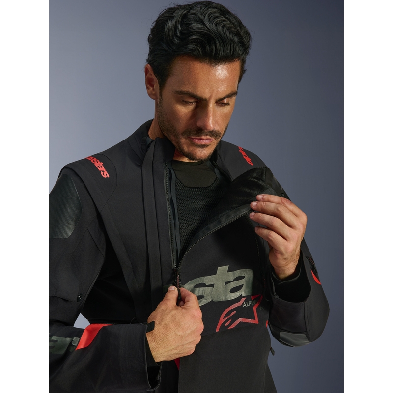Alpinestars Halo PRO Drystar XF motoros kabát fekete-sötétszürke-piros