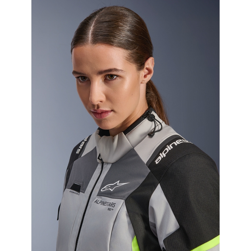 Alpinestars Stella Andes V4 Drystar női motoros kabát sötétszürke-világosszürke-fekete-fluo sárga
