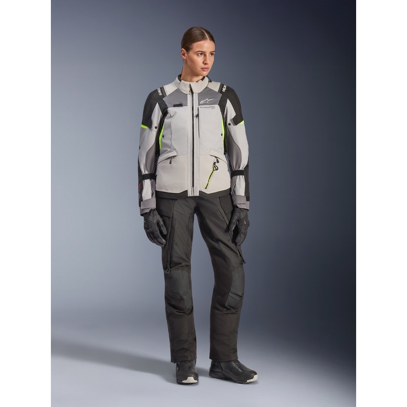 Alpinestars Stella Andes V4 Drystar női motoros kabát sötétszürke-világosszürke-fekete-fluo sárga