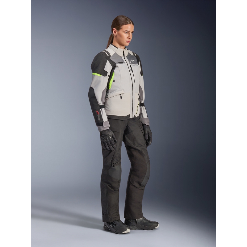 Alpinestars Stella Andes V4 Drystar női motoros kabát sötétszürke-világosszürke-fekete-fluo sárga
