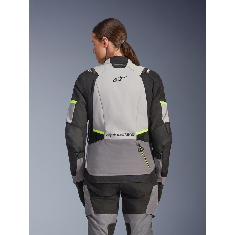 Alpinestars Stella Andes V4 Drystar női motoros kabát sötétszürke-világosszürke-fekete-fluo sárga