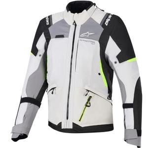 Dámská bunda na motorku Alpinestars Stella Andes V4 Drystar tmavě šedo-světle šedo-černo-fluo žlutá