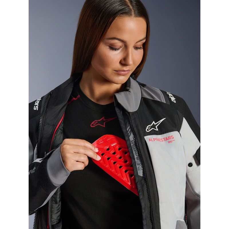 Alpinestars Stella Andes V4 Drystar női motoros kabát sötétszürke-világosszürke-fekete-piros