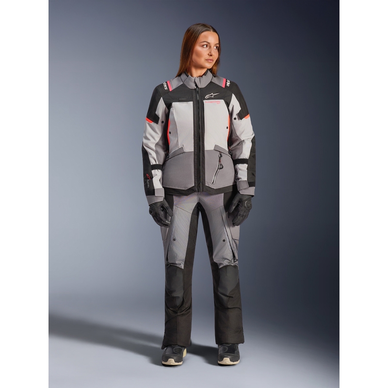 Alpinestars Stella Andes V4 Drystar női motoros kabát sötétszürke-világosszürke-fekete-piros