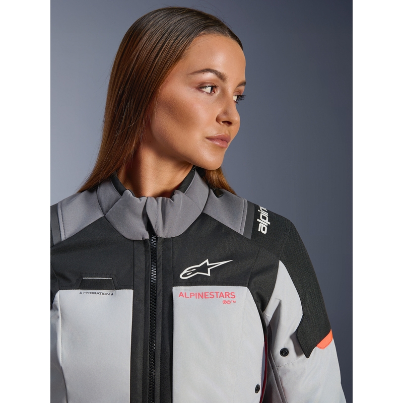 Alpinestars Stella Andes V4 Drystar női motoros kabát sötétszürke-világosszürke-fekete-piros