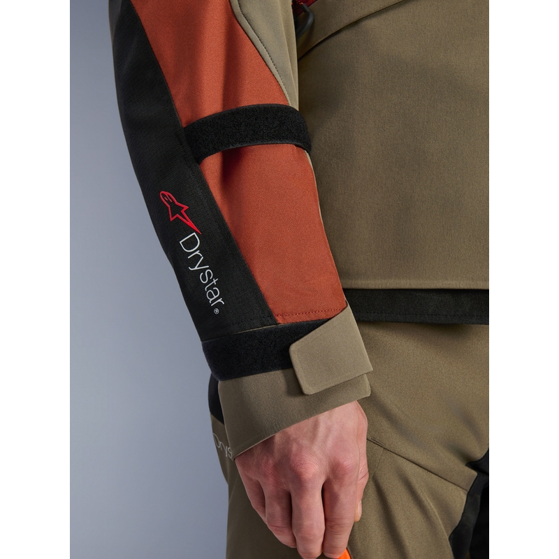 Alpinestars Andes V4 Drystar motoros kabát világosbarna-sötétnarancssárga-fekete