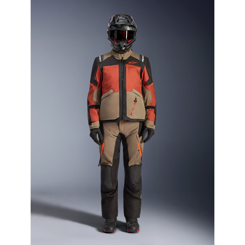 Alpinestars Andes V4 Drystar motoros kabát világosbarna-sötétnarancssárga-fekete
