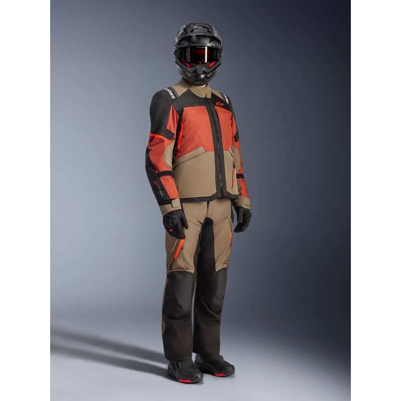 Alpinestars Andes V4 Drystar motoros kabát világosbarna-sötétnarancssárga-fekete