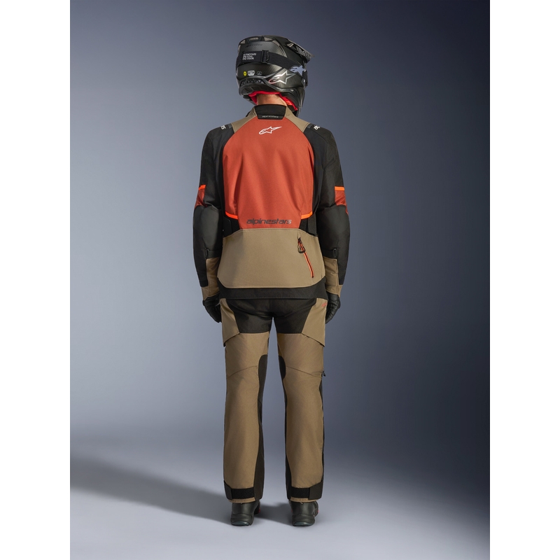 Alpinestars Andes V4 Drystar motoros kabát világosbarna-sötétnarancssárga-fekete