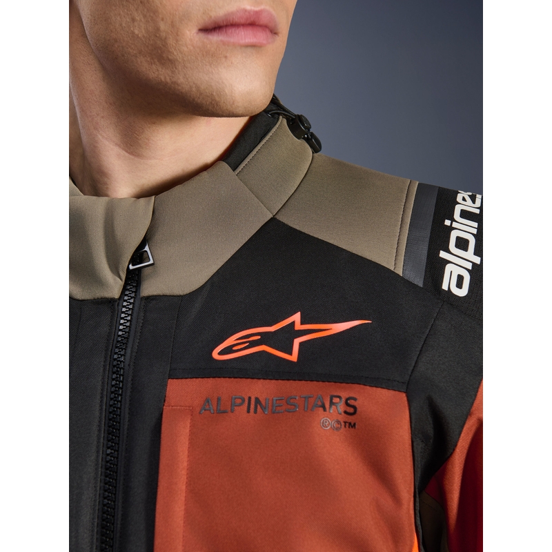 Alpinestars Andes V4 Drystar motoros kabát világosbarna-sötétnarancssárga-fekete