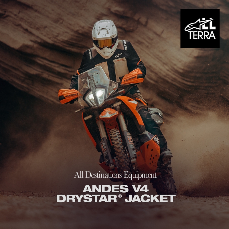 Alpinestars Andes V4 Drystar motoros kabát krémszínű-világosbarna-fekete-fluo narancssárga