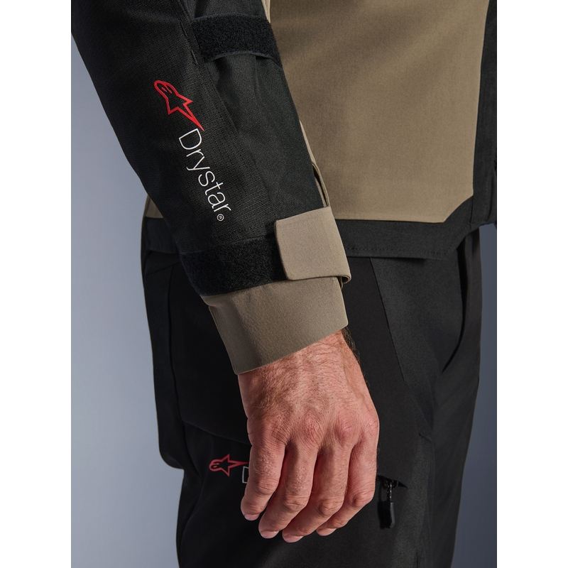 Alpinestars Andes V4 Drystar motoros kabát krémszínű-világosbarna-fekete-fluo narancssárga