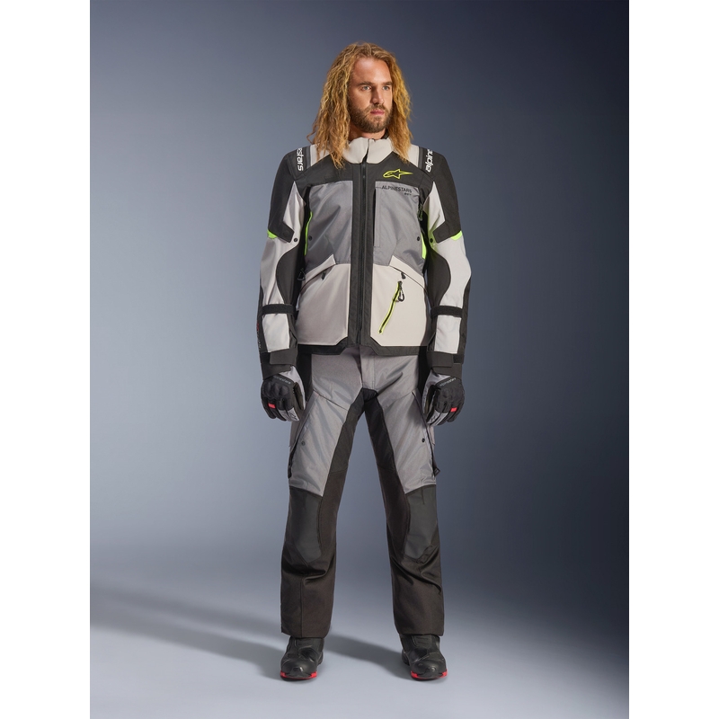 Alpinestars Andes V4 Drystar motoros kabát sötétszürke-világosszürke-fekete-fluo sárga