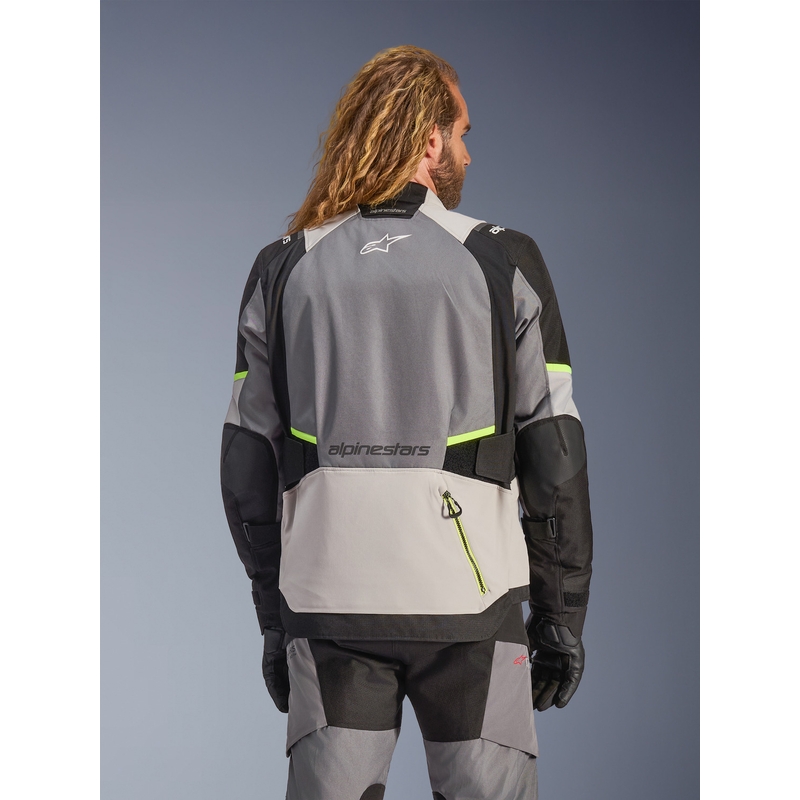 Alpinestars Andes V4 Drystar motoros kabát sötétszürke-világosszürke-fekete-fluo sárga
