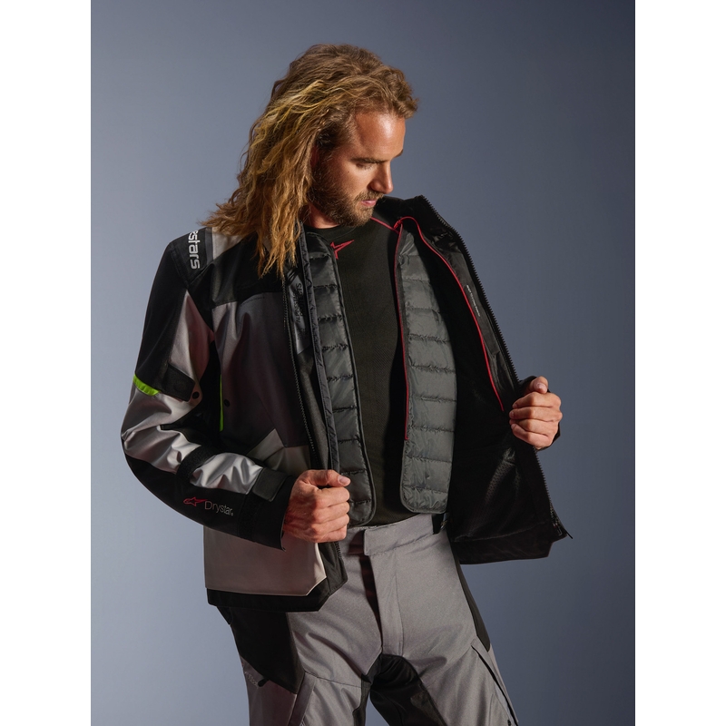 Alpinestars Andes V4 Drystar motoros kabát sötétszürke-világosszürke-fekete-fluo sárga