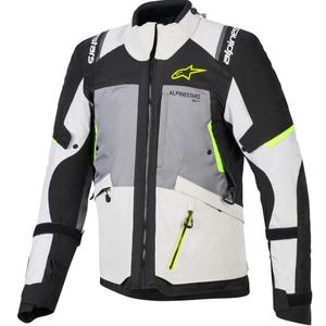 Bunda na motorku Alpinestars Andes V4 Drystar tmavě šedo-světle šedo-černo-fluo žlutá