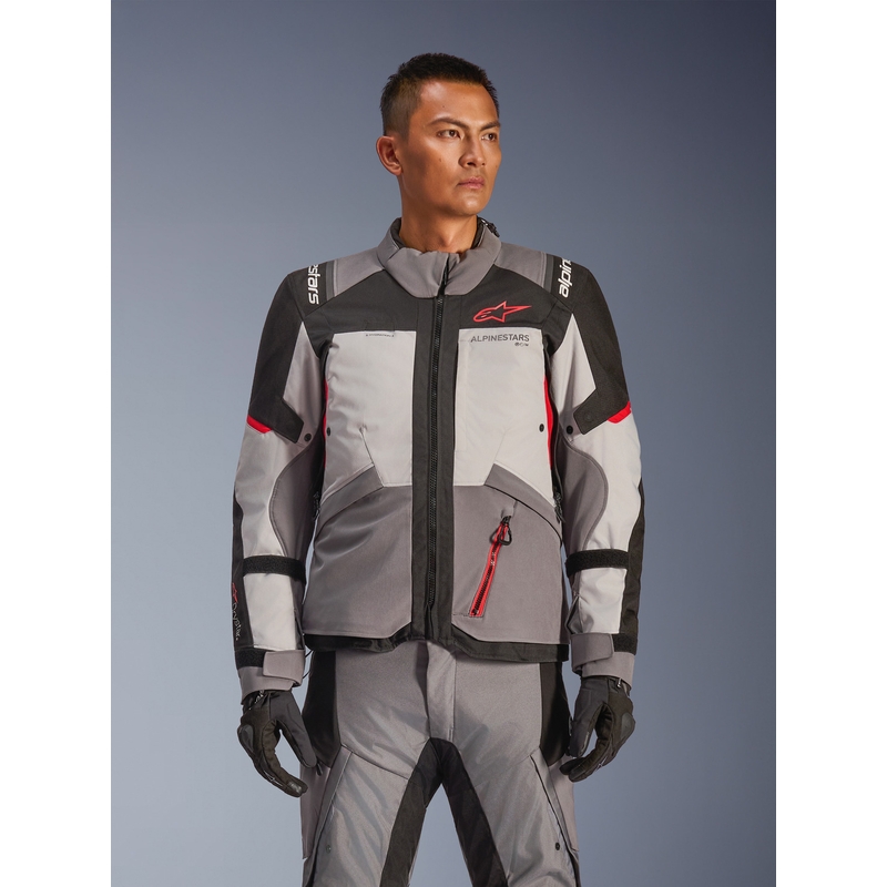 Alpinestars Andes V4 Drystar motoros kabát sötétszürke-világosszürke-fekete-piros