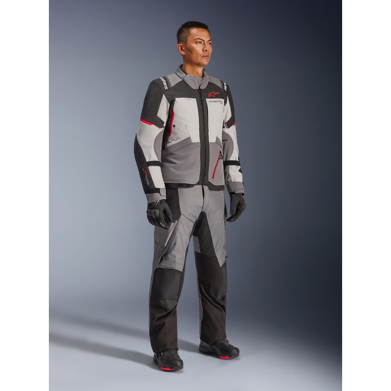 Alpinestars Andes V4 Drystar motoros kabát sötétszürke-világosszürke-fekete-piros