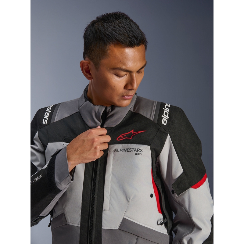 Alpinestars Andes V4 Drystar motoros kabát sötétszürke-világosszürke-fekete-piros