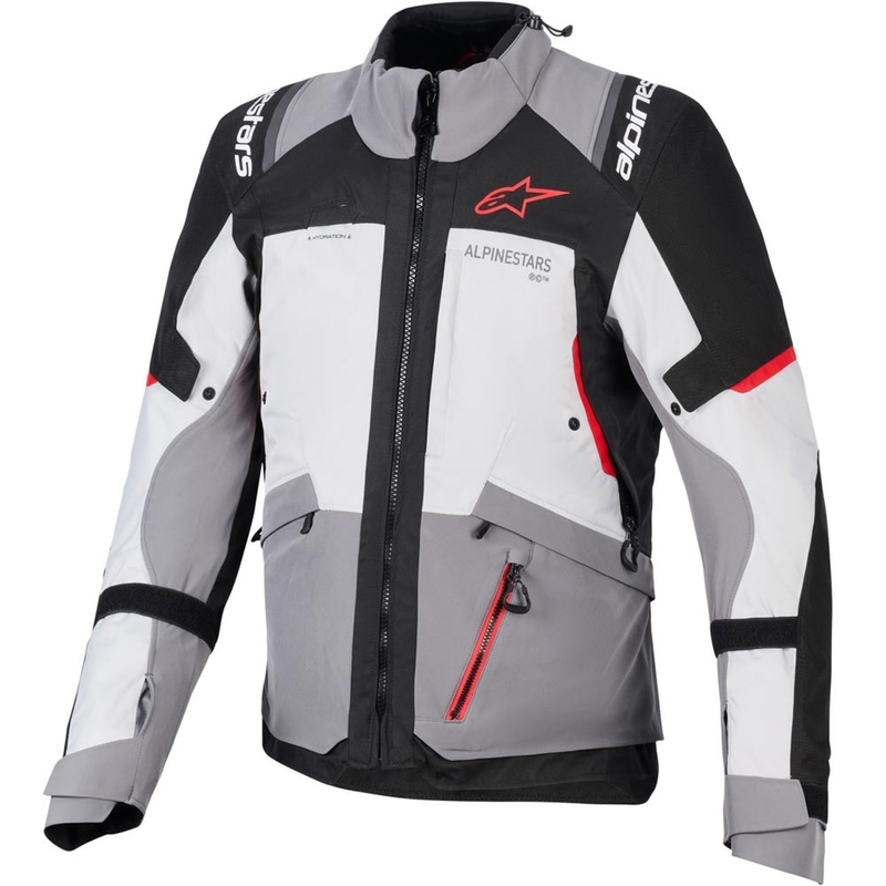 Alpinestars Andes V4 Drystar motoros kabát sötétszürke-világosszürke-fekete-piros