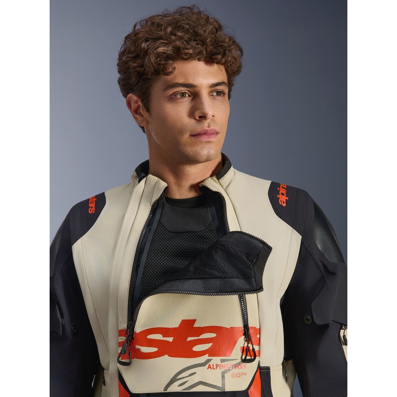 Alpinestars Halo PRO Drystar XF motoros kabát krémszínű-fekete-piros