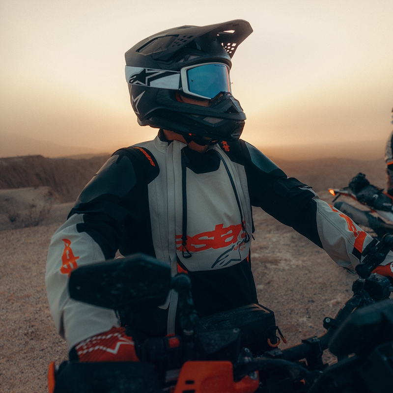 Alpinestars Halo PRO Drystar XF motoros kabát krémszínű-fekete-piros