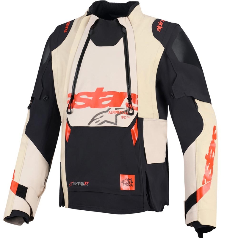 Alpinestars Halo PRO Drystar XF motoros kabát krémszínű-fekete-piros