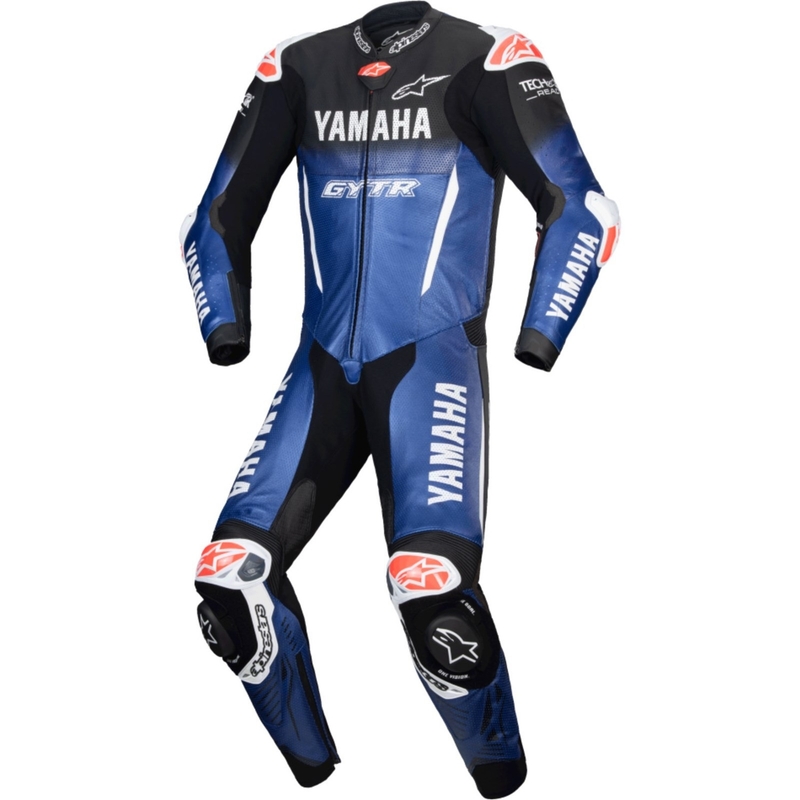 Alpinestars GP-R7 YAMAHA GYTR kollekció TECH-AIR kompatibilis motoros egyrészes bőroverál kék-fekete-fehér-piros