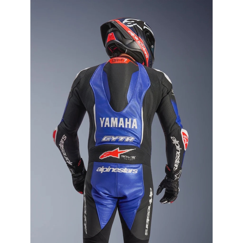 Alpinestars GP-R7 YAMAHA GYTR kollekció TECH-AIR kompatibilis motoros egyrészes bőroverál kék-fekete-fehér-piros