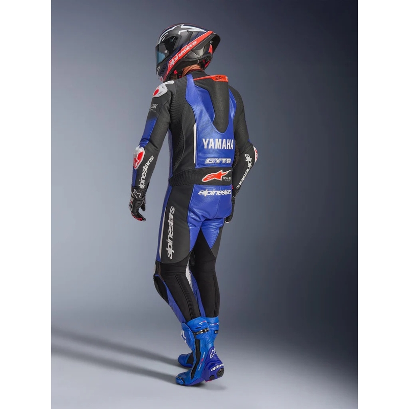 Alpinestars GP-R7 YAMAHA GYTR kollekció TECH-AIR kompatibilis motoros egyrészes bőroverál kék-fekete-fehér-piros