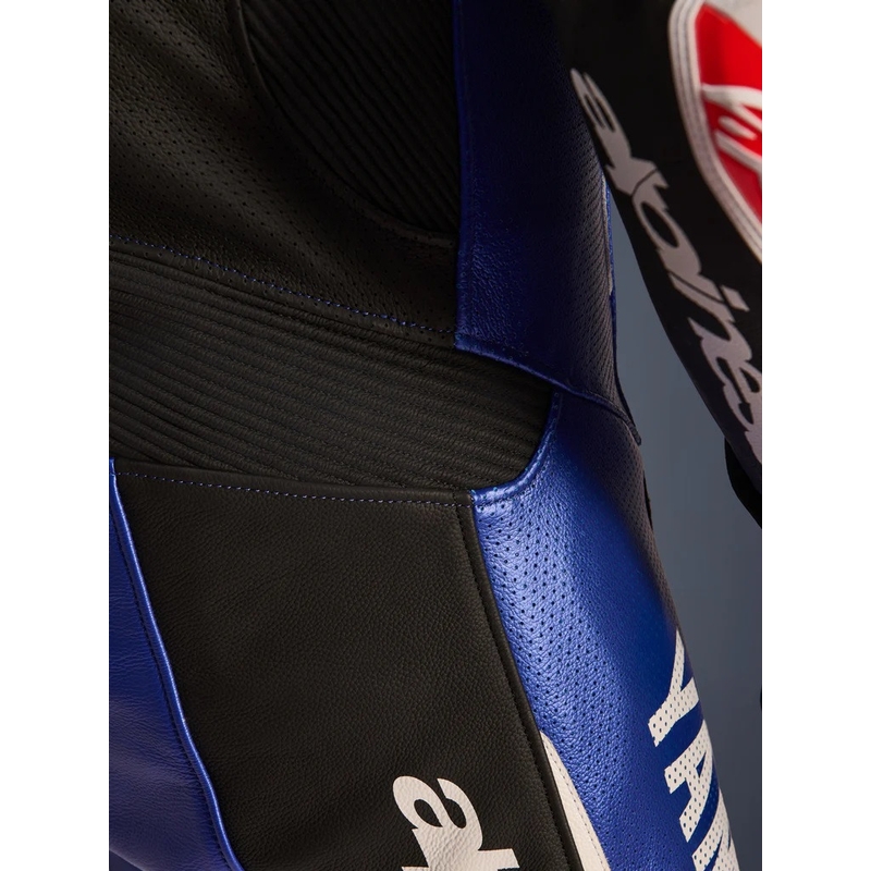 Alpinestars GP-R7 YAMAHA GYTR kollekció TECH-AIR kompatibilis motoros egyrészes bőroverál kék-fekete-fehér-piros