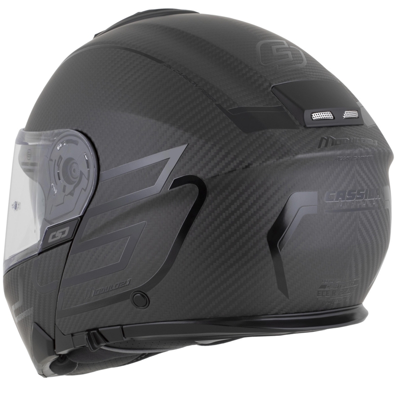 Cassida Modulo 2.1 Plus Carbon BlackOut felnyitható motoros bukósisak matt fekete