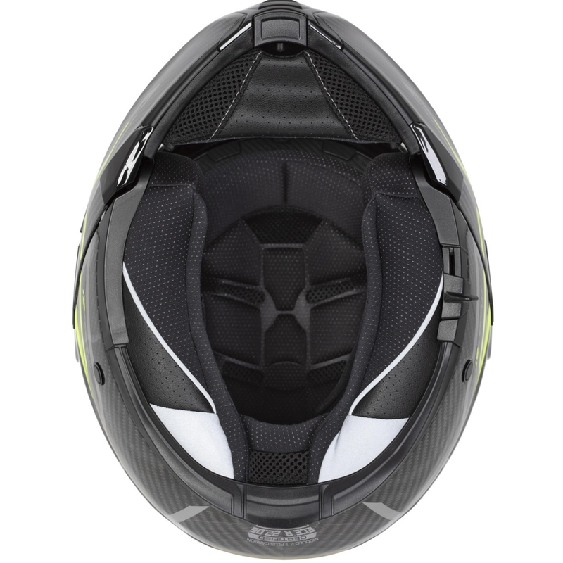 Cassida Modulo 2.1 Plus Carbon BlackOut felnyitható motoros bukósisak matt fekete-metál piros-fényvisszaverő ezüst-fekete
