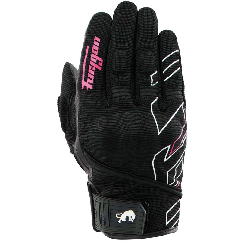 Furygan Jet Neon D3O® Evo női motoros kesztyű fekete-fehér-rózsaszín