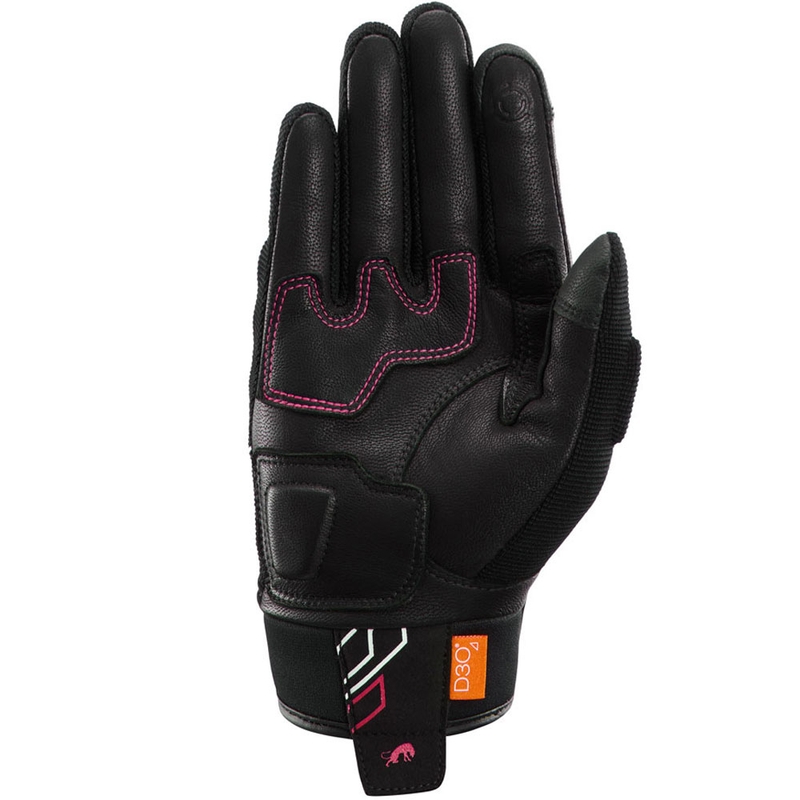 Furygan Jet Neon D3O® Evo női motoros kesztyű fekete-fehér-rózsaszín
