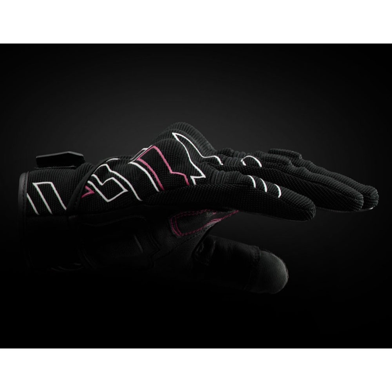 Furygan Jet Neon D3O® Evo női motoros kesztyű fekete-fehér-rózsaszín
