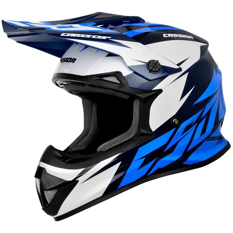 Cassida Cross Cup Két Motocross sisak fekete-fehér-kék