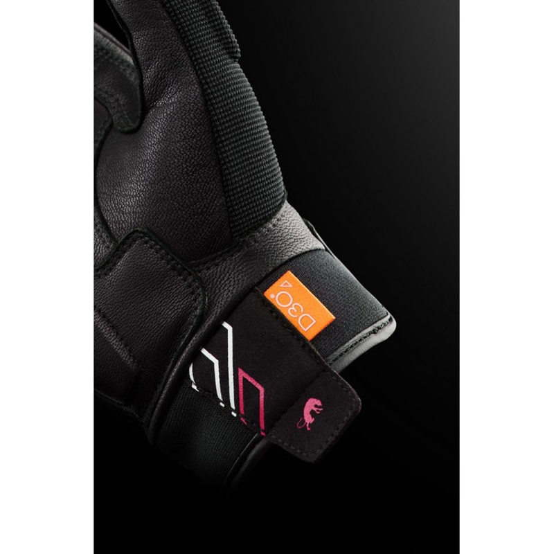 Furygan Jet Neon D3O® Evo női motoros kesztyű fekete-fehér-rózsaszín