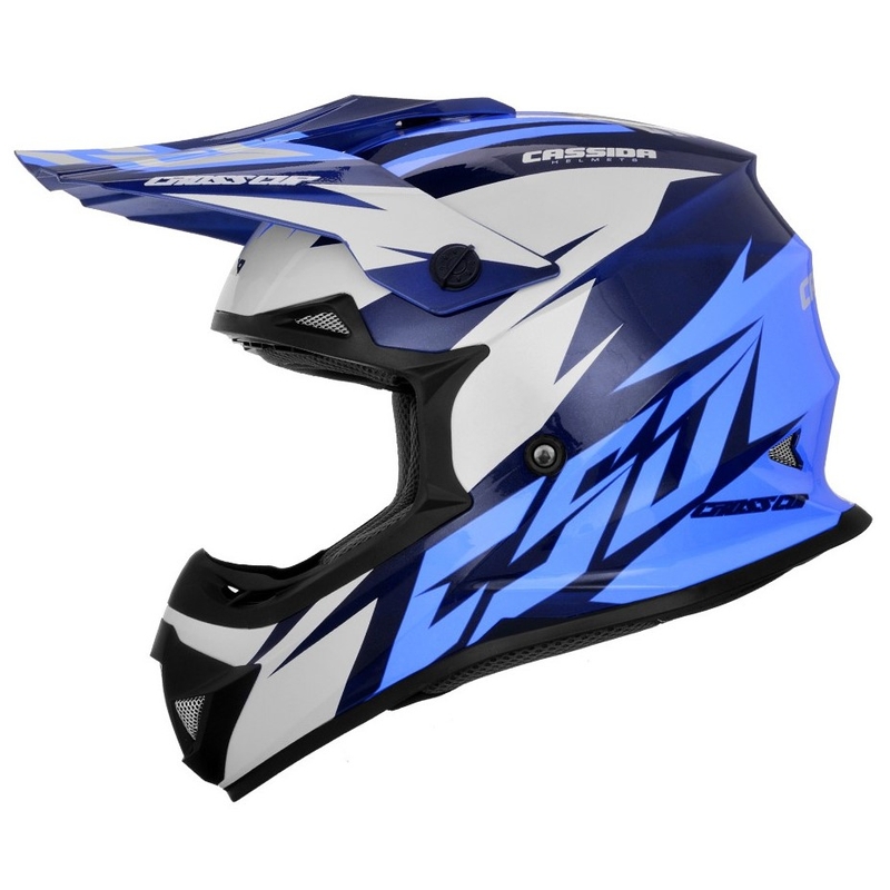 Cassida Cross Cup Két Motocross sisak fekete-fehér-kék