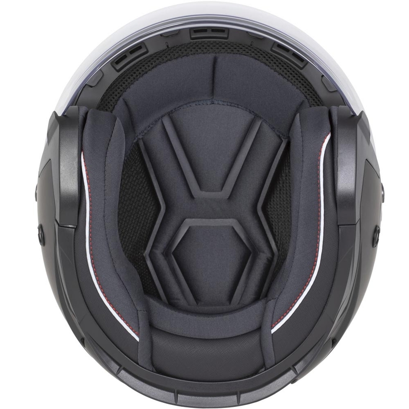 Cassida Reflex 2.0 Safety nyitott motoros bukósisak matt fekete-szürke-fényvisszaverő ezüst