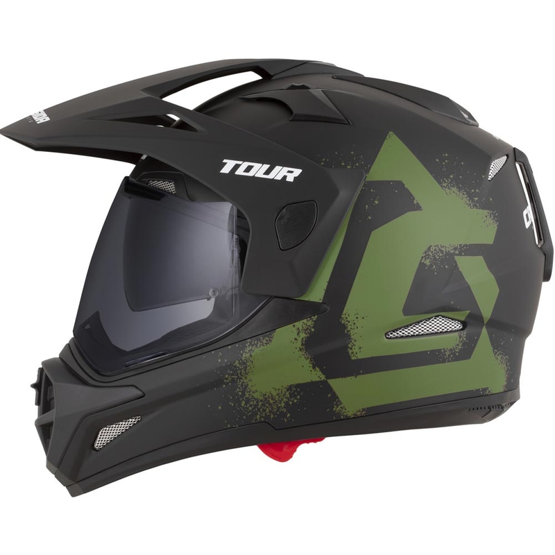 Enduro helma na motorku Cassida Tour 2.0 Crew matná černo-tmavě zelená
