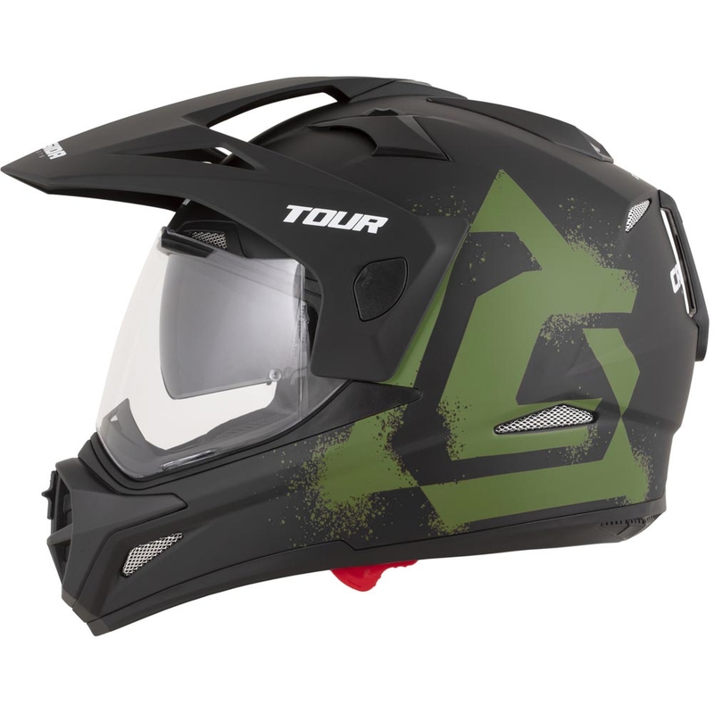Enduro helma na motorku Cassida Tour 2.0 Crew matná černo-tmavě zelená