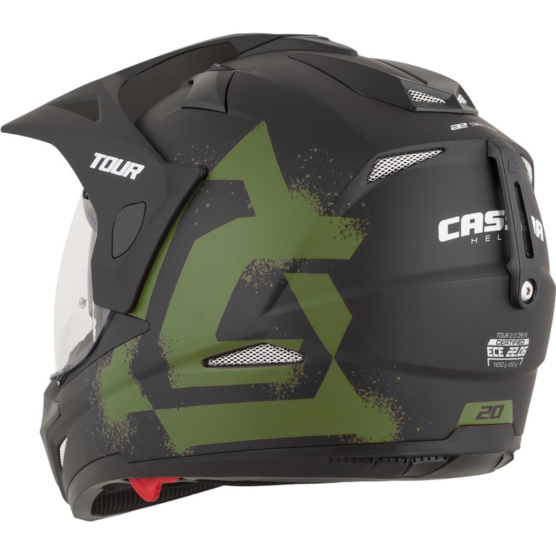Enduro helma na motorku Cassida Tour 2.0 Crew matná černo-tmavě zelená
